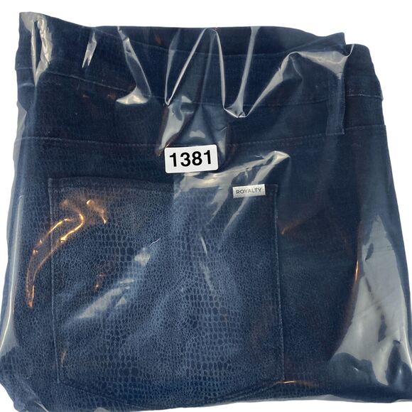 Royalty Skinny Jeans Women's Size 22W Dark Blue Leopard Print Cotton Mid Rise - Picture 14 of 14